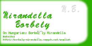 mirandella borbely business card